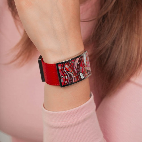 Браслет Fiore Luna на кожаном красном ремешке, CB00230-15 R/S фото 4