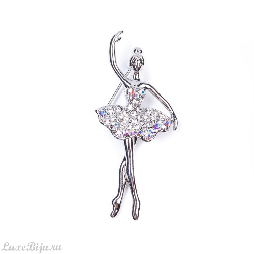Брошь Moon Paris, Nord, балерина, с кристаллами, MoS-22.03-019 серебристый