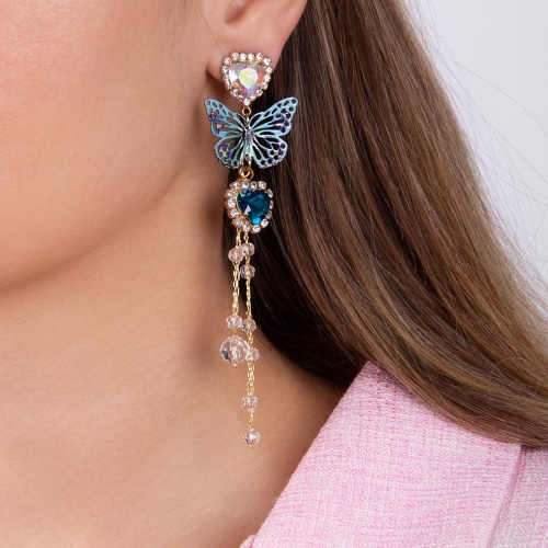 Серьги Moon Paris, Ringo Queen, асимметричные, кристаллы, бабочка, MRQ-24.05-002 золотистый фото 3