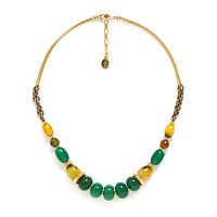 Колье Nature Bijoux, Agata verde, с агатом и жадом, NB24.1-15CP42941 зеленый