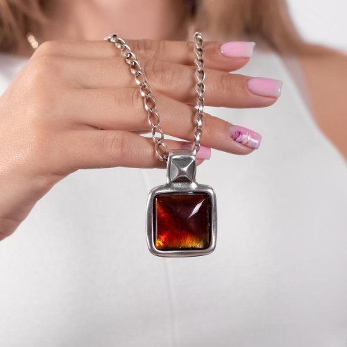 Колье Ciclon, Metal Kubik, с муранским стеклом, CN-243804 коричневый фото 3