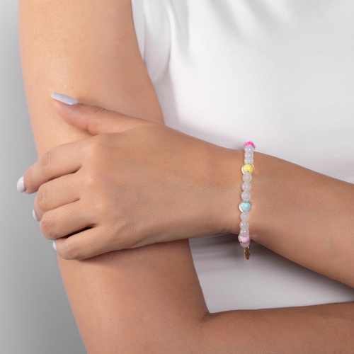 Браслет Lanzerotti, Hello babe!, с агатом и акриловыми бусинами, LZ-25.07-202 розовый фото 2