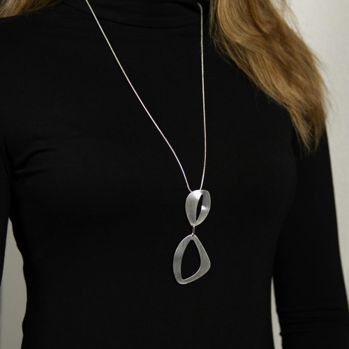 Колье Dansk Copenhagen, Alaya, с овалами неправльной формы, DNSK25.2-9C2501008 серебристый фото 3