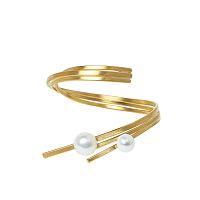 Браслет Katerina Vassou, Buttress, кафф с жемчугом, KV26.1-401047G золотистый