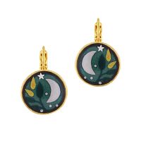 Серьги TARATATA, Clair de lune, со смолой, краской,слюдяной пудрой, TT-H24-04732-207 зеленый