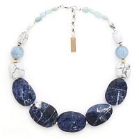 Колье Nature Bijoux, Arctique, с содалитом, говлитом и аквамарином, NB25.1-15-43411 синий