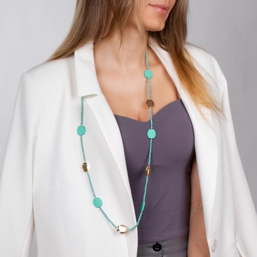 Колье Moon Paris, Lorian, с кристаллами, ML-24.03-008 бирюзовый фото 3