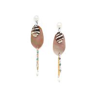 Серьги Nature Bijoux, Barbade, жемчуг, перламутр, ракушка, агат, NB22.1-12-77097 коричневый