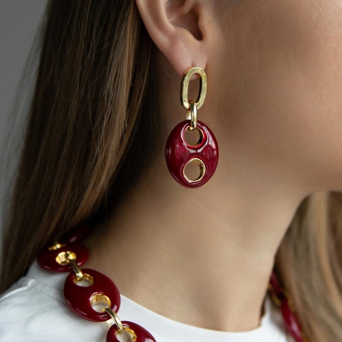 Серьги Francesca Bianchi, с эмалью, FB25.2-BSOR19 красный фото 2