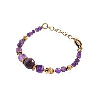 Браслет Alcozer&J, с аметистом, AL-B38AG26-R фиолетовый