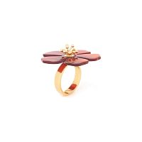 Кольцо Nature Bijoux, Hibiscus, разъемное, в форме цветка из рога, NB25.1-19-25720 красный