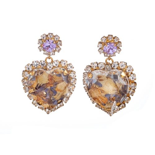 Серьги Celeste G, кристалл Swarovski, сухоцветы, фианиты, CS24.2-1670 хрустальный