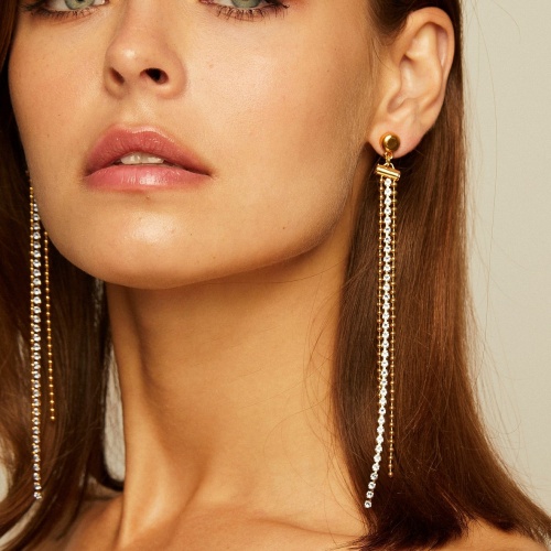 Серьги VIDDA, Eternity, с кристаллами Swarovski, VD23.2-01788 янтарный фото 2