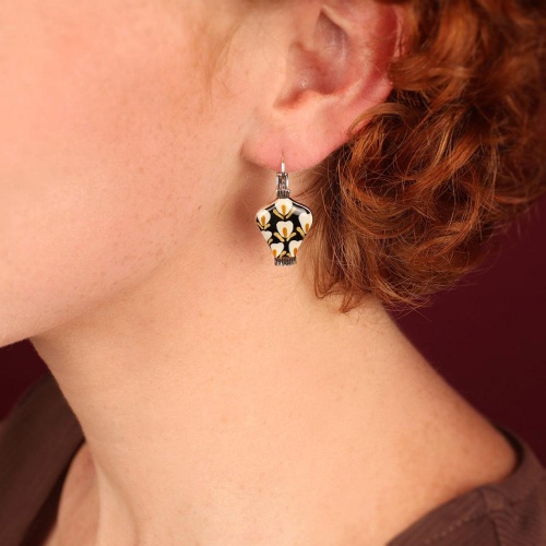 Серьги TARATATA, Etincelle, цветная смола с узорами, золотая краска, TT-W25-08775-10M серебристый фото 2