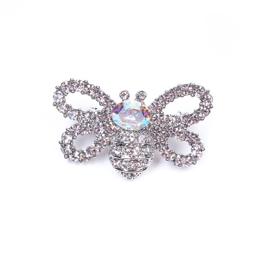 Брошь Moon Paris, Nord, мотылёк, с кристаллами, MoS-22.03-018 серебристый