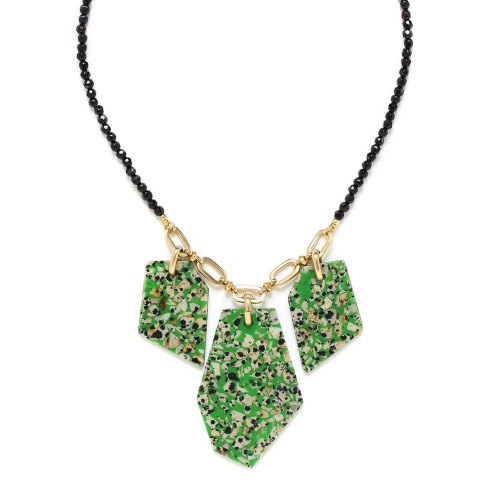 Колье Nature Bijoux, Palazzo, с далматинской яшмой в смоле и агатом, NB23.2-15-42830 зеленый фото 2