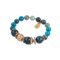 Браслет Alcozer&J, стрейч, с агатом и хризоколлой, AL-B38KM25-R синий