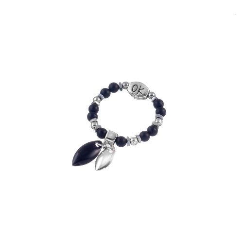 Кольцо Lanzerotti, Pianoforte, стрейч, с ониксом, гематитом и эмалью, LZ-26.01-023 черный