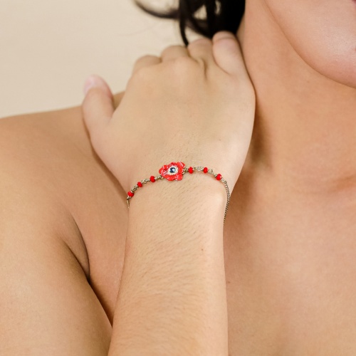 Браслет Franck Herval, Scarlet, стеклянные бусины, Swarovski, смола, FH26.2-13-73410 красный фото 3