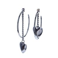 Серьги Moon Paris, Ringo, асимм.,полукольца,сердца,, MR-20.01-002 серебристый
