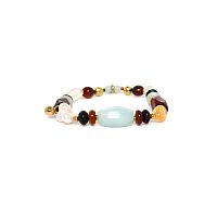 Браслет Nature Bijoux, Okinawa, стрейч, цитрин, амазонит, жемчуг, рог, NB23.2-13-43122 коричневый