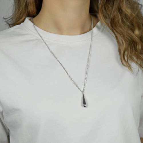 Колье Moon Paris, Steel, с подвеской-каплей, MS-26.01-022 серебристый фото 2
