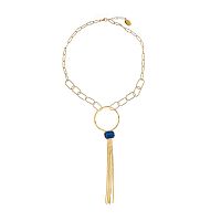 Колье Catherine Bijoux, Crystal diva, с кристаллом и цепями, CB25.1-5280AG синий