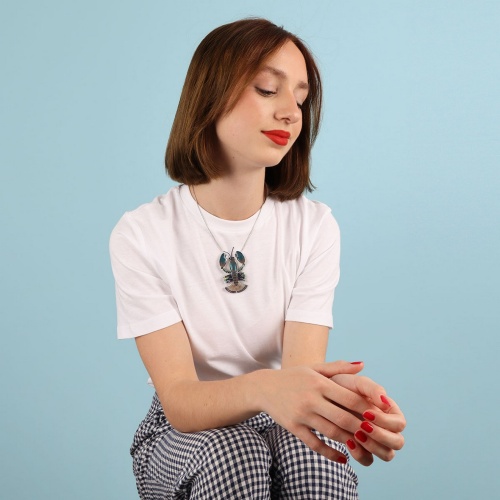 Колье TARATATA, Mr Lobster, с цветной смолой, бусинами и шнуром, TT-T24-04106-104 синий фото 4