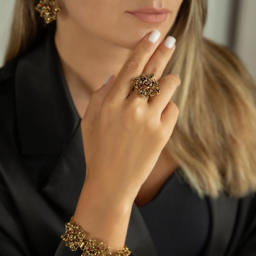 Кольцо Celeste G, с кристаллами Swarovski и фианитами, CS25.1-1909 красный фото 2