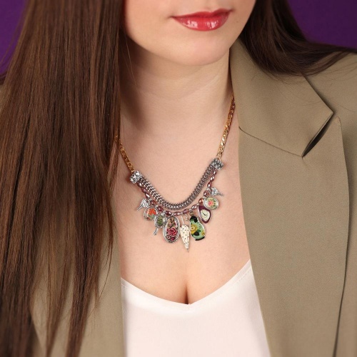 Колье TARATATA, Living room, со смолой, бусинами и пайетками, TT-H24-05120-10M серебристый фото 4