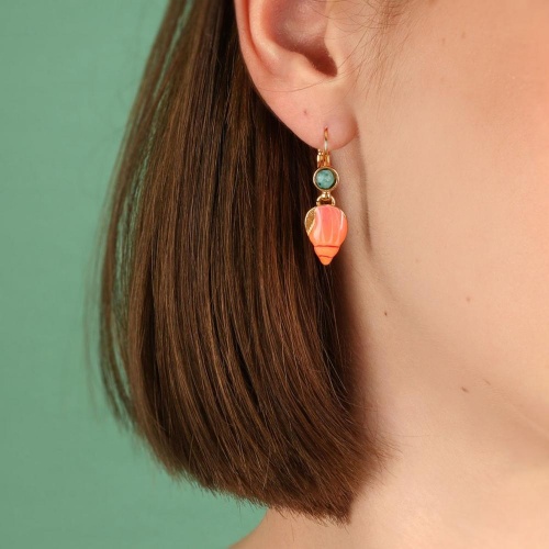 Серьги TARATATA, Archipel, с цветной смолой и тонированным кварцем, TT-E24-03719-200 оранжевый фото 5