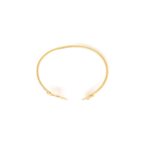 Браслет Franck Herval, Camelia, кафф, кристалл Swarovski, цветная эмаль, FH24.2-13-72802 золотистый фото 2