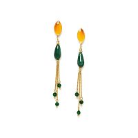 Серьги Nature Bijoux, Agate verde, с авантюрином и цветной эмалью, NB23.2-12-79064 зеленый