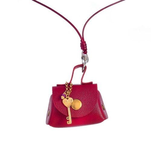 Колье Lanzerotti, Erbario, с мини сумкой и рубином, текстиль, LZ-26.02-066 бордовый фото 2