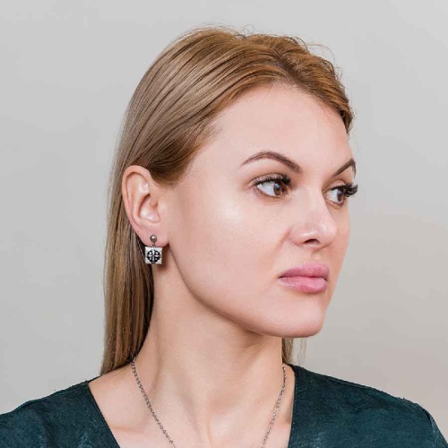 Серьги Fiore Luna ENAMEL BLACK, AE03194-1 BW/S фото 2