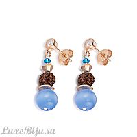 Серьги Coeur de Lion Blue-Brown, *4864/21-0711