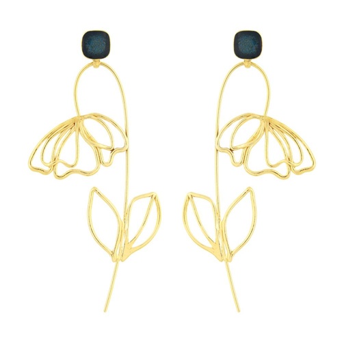 Серьги TARATATA, Esquisse, с прозрачной смолой и слюдяным порошком, TT-H25-02910-204 золотистый