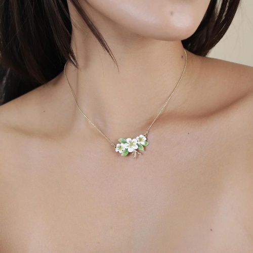 Колье Franck Herval, Hana, с цветами и цветной эмалью, FH25.1-15-64320 белый фото 4