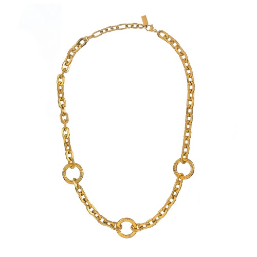 Колье Dansk Copenhagen, Courage Waterproof, с фактурными кольцами, DNSK25.2-9W2507007 золотистый