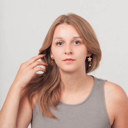 Серьги Fiore Luna Звезды, ALE0194-G фото 4
