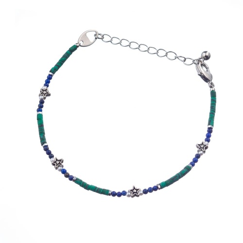 Браслет Lanzerotti, Crespino, с малахитом и лазуритом, LZ-23.05-187 зеленый