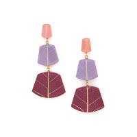 Серьги Nature Bijoux, Rainbow ficus, с акрилом и смолой, NB25.1-12-90131 бордовый