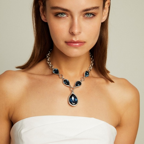 Колье VIDDA, Drop, с кристаллами Swarovski, VD23.2-01754 синий фото 4