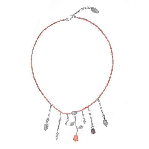 Колье Lanzerotti, Anne with an E, коралл, кристаллы, перламутр, кварц, LZ-25.08-236 розовый