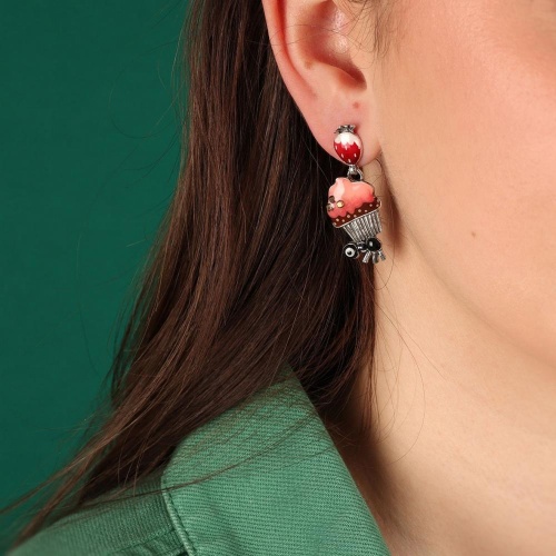 Серьги TARATATA, Chapardeuse, асимметричные,со смолой,бусинами и нитью, TT-H24-07992-10M серебристый фото 3