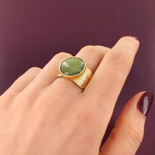 Кольцо TARATATA, Frida, разъемное, смола, слюдяной порошок, TT-H25-06419-207 зеленый фото 3