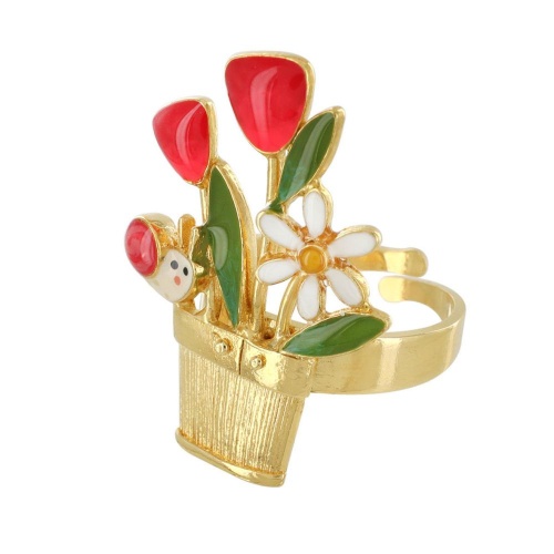 Кольцо TARATATA, Basilic, разъемное, с цветной смолой, TT-T23-04407-20M золотистый