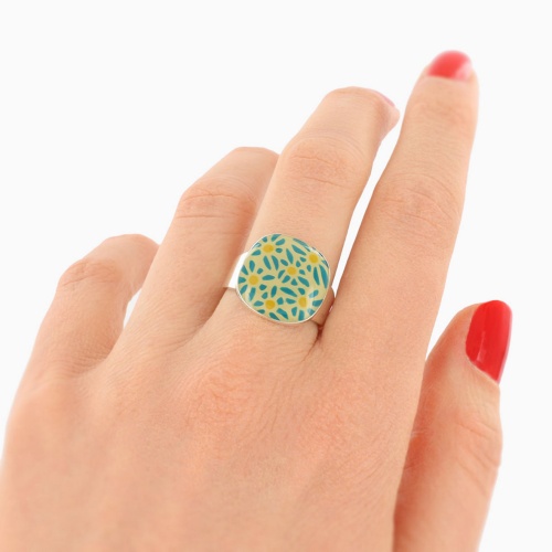 Кольцо TARATATA, Cactus, разъемное, с цветной смолой, TT-E25-05416-107 зеленый фото 2