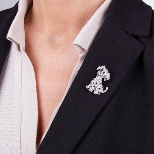 Брошь Moon Paris, Nord, собака, с кристаллами, MoS-22.03-009 серебристый фото 4