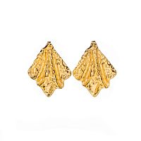 Серьги Dansk Copenhagen, Courage Waterproof, ромбы с эффектом мятого металла, DNSK26.1-3W2501005 золотистый